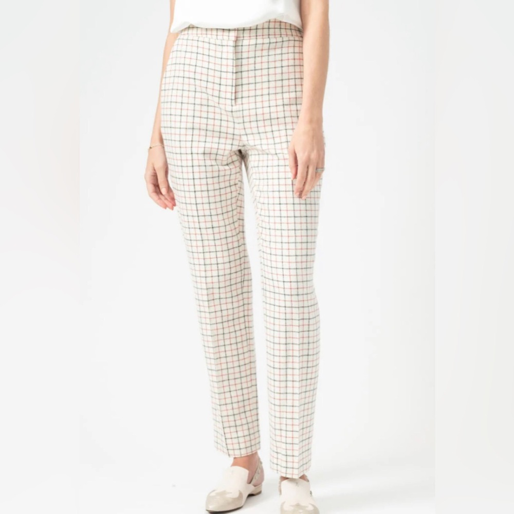 Rag & Bone White and Red Trousers with Structured Fabric